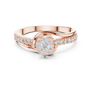 Bague classique en or blanc 14 carats avec diamant rond de 0,33 carat cultivé en laboratoire, certifié IGI, cadeau d'anniversaire pour femme |   Nouveau diamant cultivé - Product Image 2