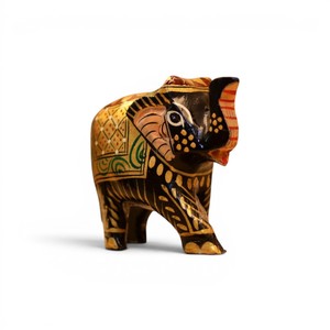 Handcrafted Wooden <b>Elephant</b> Figurine Colorful Painted <b>Elephant</b> Statue Decorative Wooden Animal Showpiece Home Decor <b>Gift</b> Item - Product Image 2