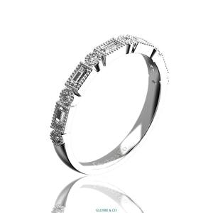 Anillos de Lujo para Mujer Glosbe Co, Corte Esmeralda, Diamante Natural, Oro Sólido de 18K, Certificado, para Uso Diario, Borde Dorado - Product Image 2