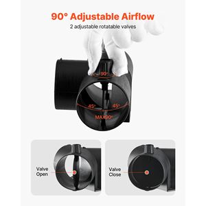 Conectores en T de 2.32 Pulgadas para Ventilación de Aire, Accesorios de Ducto de 90 Grados para Calentadores Diésel, para Sistemas HVAC - Product Image 5