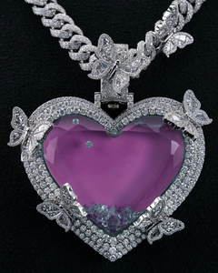 Colgante de Moissanita VVS con Incrustaciones Completas en Forma de Corazón, Plata 925, Estilo Rapper, Joyería Hip Hop, Regalo para Ella - Product Image 1