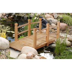 Pont de jardin en bois d'extérieur avec garde-corps, allée pour bassin, arche décorative, ornement de jardin, pont décoratif pour jardin - Product Image 2