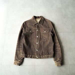 Veste en jean vintage pour homme, col rabattu, fermeture boutonnée, manches classiques, couleur unie, vêtement d'automne - Product Image 4