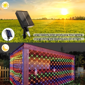 Luci Solari a Rete Colorate per Esterni 200 LED con 8 Modalità, 2m x 3m, per Alberi di Natale e Prati - Product Image 1