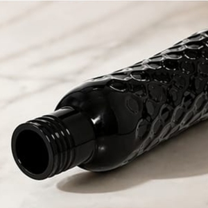 Artisanal Honeycomb Design Glass Bottle Premium Embossed Beverage <b>Container</b> Handcrafted Style Leak Proof Metal Cap Bottle For El - Product Image 4