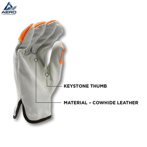 Durable White Grain Leather for Industrial Hand Protection Wear New Arrival Trendy Product Safety Warning Leather Driver <b>Gloves</b> - Product Image 4