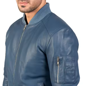 Chaqueta de Cuero Hecha a Mano para Hombre, Estilo Americano, Corte Ajustado, Diseño Urbano Personalizado con Cuello Alto y Detalle Frontal para Invierno - Product Image 6