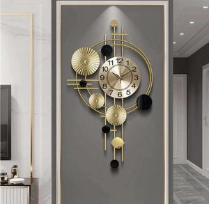 Modern Geometric Metal <b>Wall</b> <b>Clock</b> Gold Black Abstract Design <b>Silent</b> Quartz Analog Hanging Decor for Living Room - Product Image 5