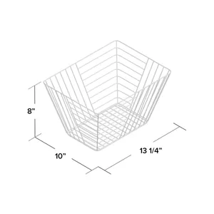 Cesta de Hierro con Asa de Madera Hecha a Mano, Elegante, Decoración para el Comedor, Organizador Metálico Premium, Espacios Modernos - Product Image 1