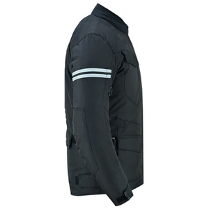 Men's <b>Black</b> Motorcycle <b>Jacket</b> Stand Collar Zipper Closure Moto Biker Style Windproof Autumn Wear Regular Fit - Product Image 6