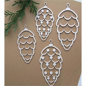 Adornos de Madera Cortados con Láser al por Mayor, Colgantes de Madera sin Acabado Personalizados para Decoración de Árboles de Navidad y Proyectos de Arte DIY - Product Image 1
