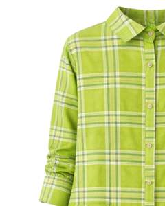 Vestido Camisero Largo a Cuadros Verde Personalizado para Mujer, Vestido Midi Casual a Cuadros con Botones, Fabricante Mayorista Personalizado - Product Image 4