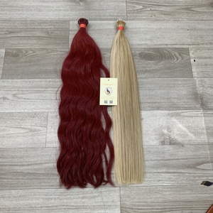 Vente chaude Double Dessiné Haute Qualité Rouge Platine Kératine Nano Pointe Extensions de Cheveux Humains - Product Image 3