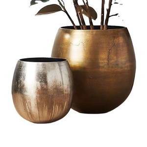Pot de fleurs décoratif autoportant en argent et or, écologique, centre de table, style indien moderne nordique pour la maison et le jardin - Product Image 6