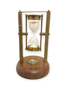 Minuteur à pendule avec boussole en bois, sablier de 2 minutes ST35 - Product Image 2