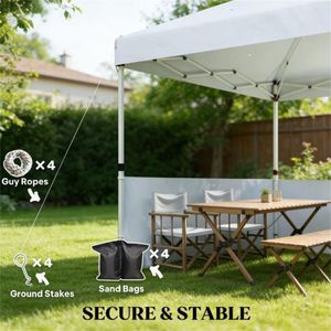 Tenda a baldacchino bianca pop-up, parasole, carport, gazebo - Product Image 2