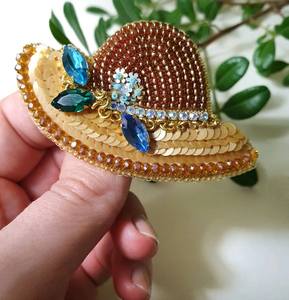 MD HANDICRAFTS Artistic Embroidery Beaded Brooch with Colorful Beads and Crystal Accents Vintage Handmade <b>Wedding</b> Brooch - Product Image 2