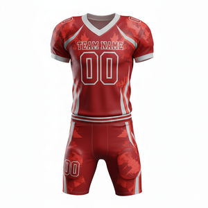 Ensemble de maillot et short de football américain personnalisé avec position du logo sur le devant, 100% polyester, antibactérien, séchage rapide, toutes saisons - Product Image 5