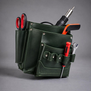 Cinturón de herramientas de cuero al por mayor para contratistas, con múltiples bolsillos, presillas de hardware premium y ajuste cómodo a bajo costo. - Product Image 6