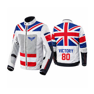 Blouson de motocross drapeau d'Haïti, veste de moto personnalisée pour la course, blouson de motard Victory80, vêtement de protection respirant en maille pour homme - Product Image 5