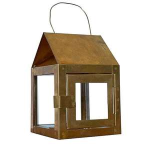 Farol Decorativo en Forma de Cabaña Dorada, Mini Farol de Acero Vintage para Jardín, Farol Colgante Navideño para Velas, Mini Decoración para Sala de Estar - Product Image 5