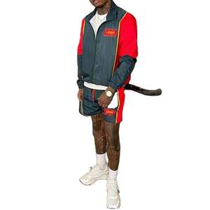 Windbreaker Shorts and <b>Jacket</b> Waterproof Contrast Color Winter Wear Windbreaker Short Set 2027 - Product Image 2