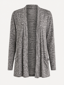 Women’s Korean Style Knit <b>Cardigan</b> Open Front Long Sleeve Cotton Blend <b>Lightweight</b> Layering Sweater - Product Image 1