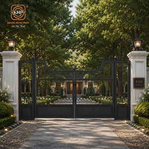 Puerta de entrada de hierro forjado macizo de estilo europeo; galvanizada en caliente para resistencia al óxido; fácil de montar; color personalizable. - Product Image 2