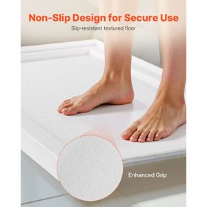 Base de Ducha Rectangular Blanca de Acrílico PVC de 60'' de Largo x 30'' de Ancho con Umbral Único y Característica Antideslizante - Product Image 5