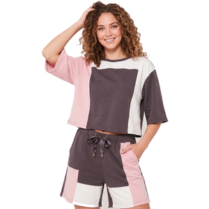 2026 Latest Summer Casual Streetwear Top Shorts <b>Set</b> Ladies <b>Knitted</b> Spandex/Cotton Quick Dry Lightweight Breathable Embroidery - Product Image 1