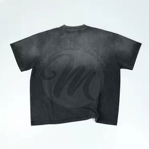 T-shirt délavé au soleil de haute qualité en mélange de coton, confortable - Product Image 2