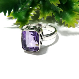 925 Sterling Silver Cushion Cut Amethyst <b>Ring</b> for Women Natural Purple Amethyst Gemstone <b>Ring</b> Gift <b>Ring</b> Wholesale Supplier - Product Image 5