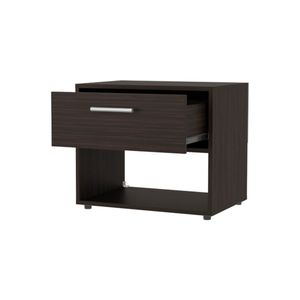 Table de chevet teintée en noyer avec 1 tiroir, meuble élégant et pratique - Product Image 4