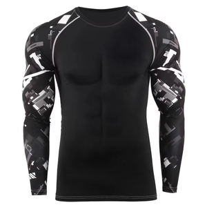Long Sleeve <b>Custom</b> Rashguard for Men <b>Compression</b> Fit Gym Training Top BJJ MMA Style OEM Quick Dry Pakistan Manufacturer - Product Image 1