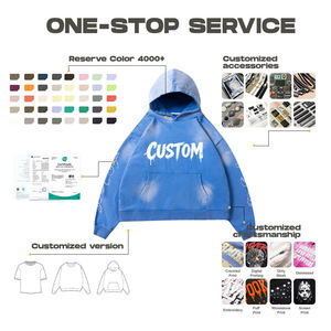 Sweat-shirt personnalisé pour homme, coupe droite, épaules tombantes, en molleton écologique respirant, avec poche brodée, style streetwear, en coton épais - Product Image 4