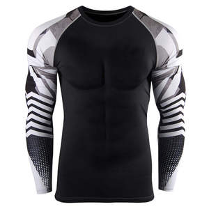 Camiseta de Compresión Sublimada Personalizada para Hombre, Manga Larga, para Entrenamiento de MMA y BJJ, Ropa Deportiva de Marca Privada OEM - Product Image 3