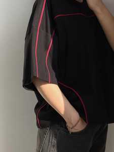 Tiaose Men's Casual Blank Heavyweight <b>Suede</b> T-<b>Shirts</b> Black Oversized Custom 3D Embroidery Anti-Wrinkle Eco-Friendly - Product Image 4