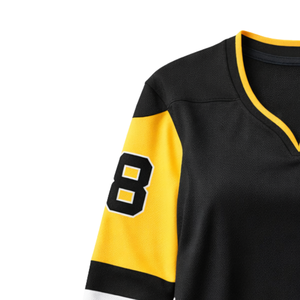 Camiseta de Hockey sobre Hielo para Mujer, Negra y Amarilla, Estilo de Equipo, Transpirable, Deportiva, Manga Larga, Uniforme de Alto Rendimiento - Product Image 6