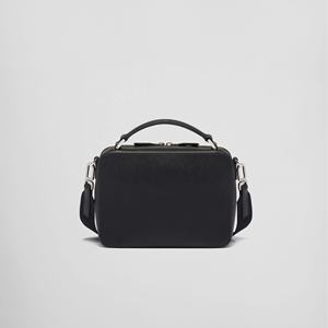 Custom Logo <b>Black</b> Saffiano Leather Zipper Crossbody Purse Shoulder Messenger <b>Bag</b> for Men - Product Image 1