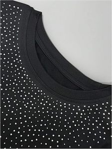 T-shirt court en coton pour femme avec strass, coupe ajustée, tee-shirt scintillant pour femme, logo personnalisé, streetwear, fabricant OEM - Product Image 5