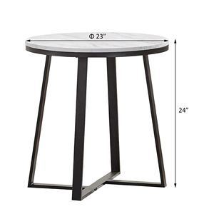 Matte Black and <b>White</b> Faux Marble <b>End</b> <b>Table</b> Stylish Coffee <b>Table</b> Design - Product Image 4