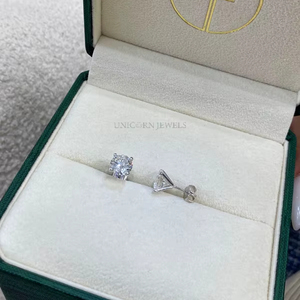 ต่างหูเพชรเพาะเลี้ยงในห้องปฏิบัติการที่ได้รับการรับรองจาก IGI ทอง 10k 14k 18k สำหรับผู้หญิง ต่างหูแบบติดหู คลาสสิก สีเหลือง ชมพู ขาว ทองคำขาว ของขวัญสำหรับคุณแม่ - Product Image 1
