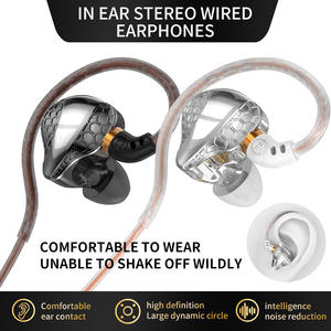 Écouteurs filaires HiFi 3,5 mm détachables à double dynamique avec basses pour la surveillance stéréo, la musique, le sport et la course à pied - Product Image 6