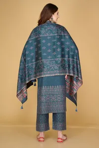 Tela de Vestido para Mujer Safaa Kanthakari Premium Acrowool, Tejida, Sin Costuras, con Estola Jacquard - Product Image 5