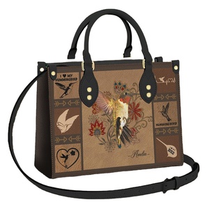 Bolso de Mano de Cuero con Estampado de Colibrí para Niñas, Envío Directo POD, Bolso Tote de Lujo - Product Image 1