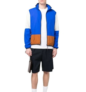 Hot Sale Streetwear <b>Mesh</b> Lining Windbreaker Jacket Zip Up Custom Logo Mens Color Block Windbreaker Jacket - Product Image 3