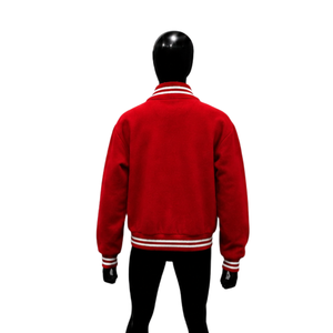 PREMIUM <b>RED</b> VARSITY JACKET FOR MEN FASHION OUTERWEAR JACKET MODERN CASUAL OUTERWEAR URBAN LETTERMAN STYLE Solid Color Button Co - Product Image 2