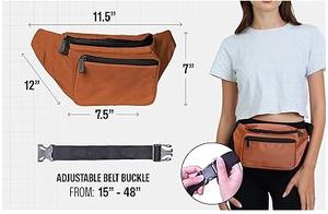 RABUSH SPORTS Riñonera Cruzada de Cuero Genuino 50-70L Impermeable Transpirable para Senderismo, Viajes y Deportes al Aire Libre - Product Image 2