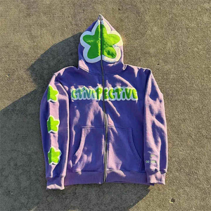 Sweat-shirts à capuche personnalisés avec impression en relief, haute qualité, pour hommes, avec fermeture éclair, unisexes, imprimés en relief, nouveau design tendance - Product Image 2