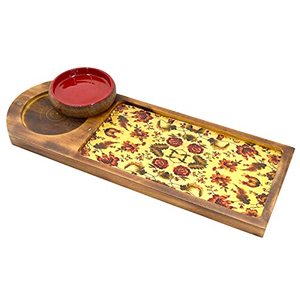 Plateau en bois à prix abordable avec poignée pour servir avec style des nachos, des chips, des sauces, des fruits secs et des apéritifs. - Product Image 6